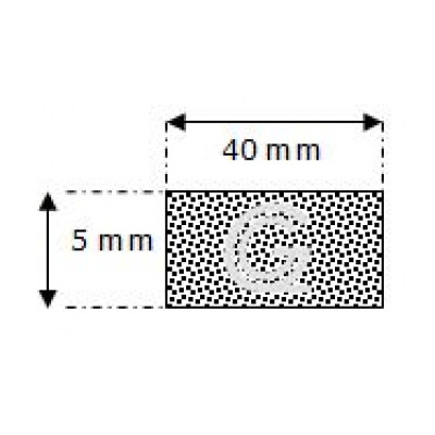 Rechthoekig mosrubber snoer | 5 x 40 mm | per meter